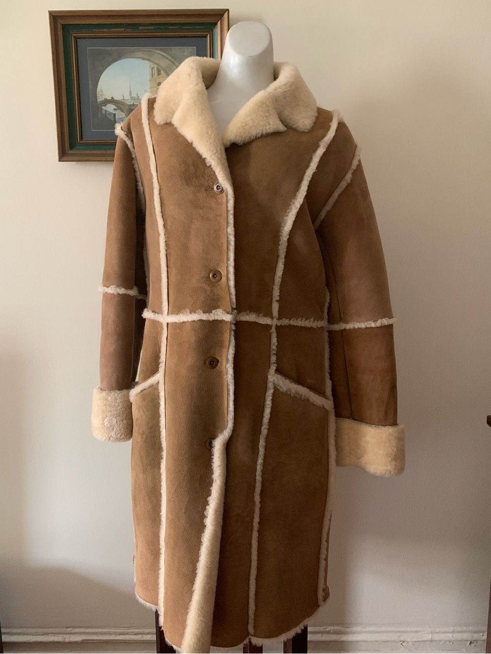 Sundance Suede Shearling Long Coat